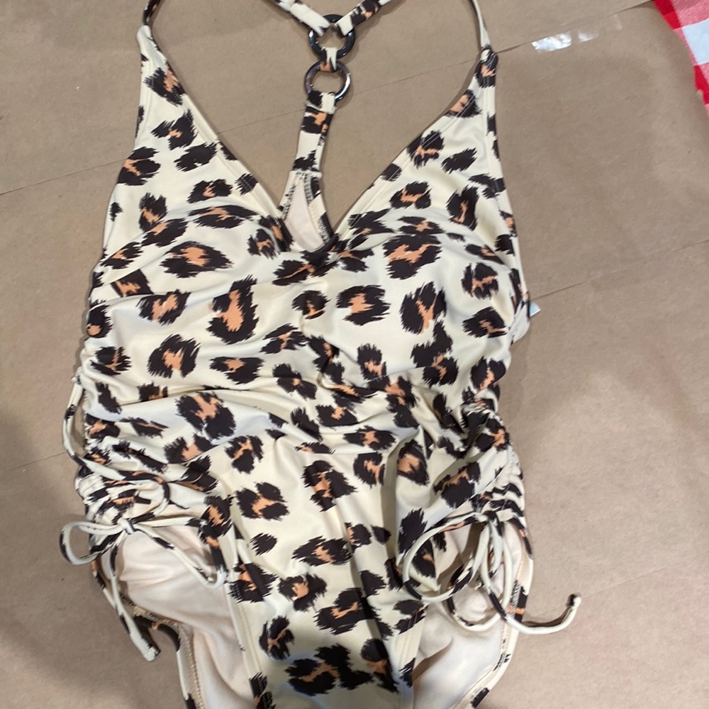 Kona Sol size medium leopard print swimsuit